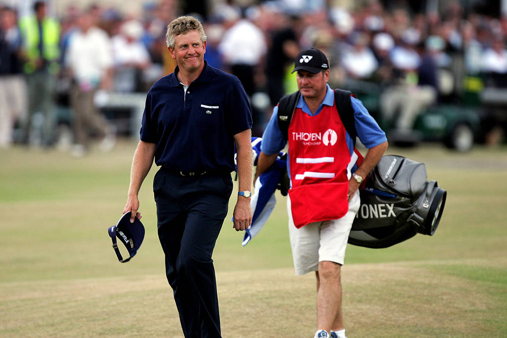 Colin Montgomerie walks up the final hole at St Andrews in 2005